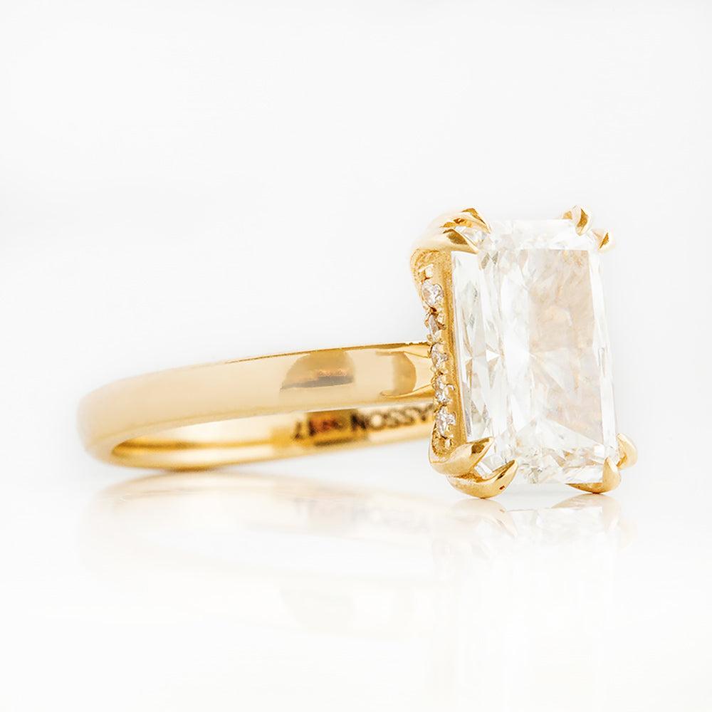 Jolindie, Hidden Halo Radiant cut Lab Diamond Ring