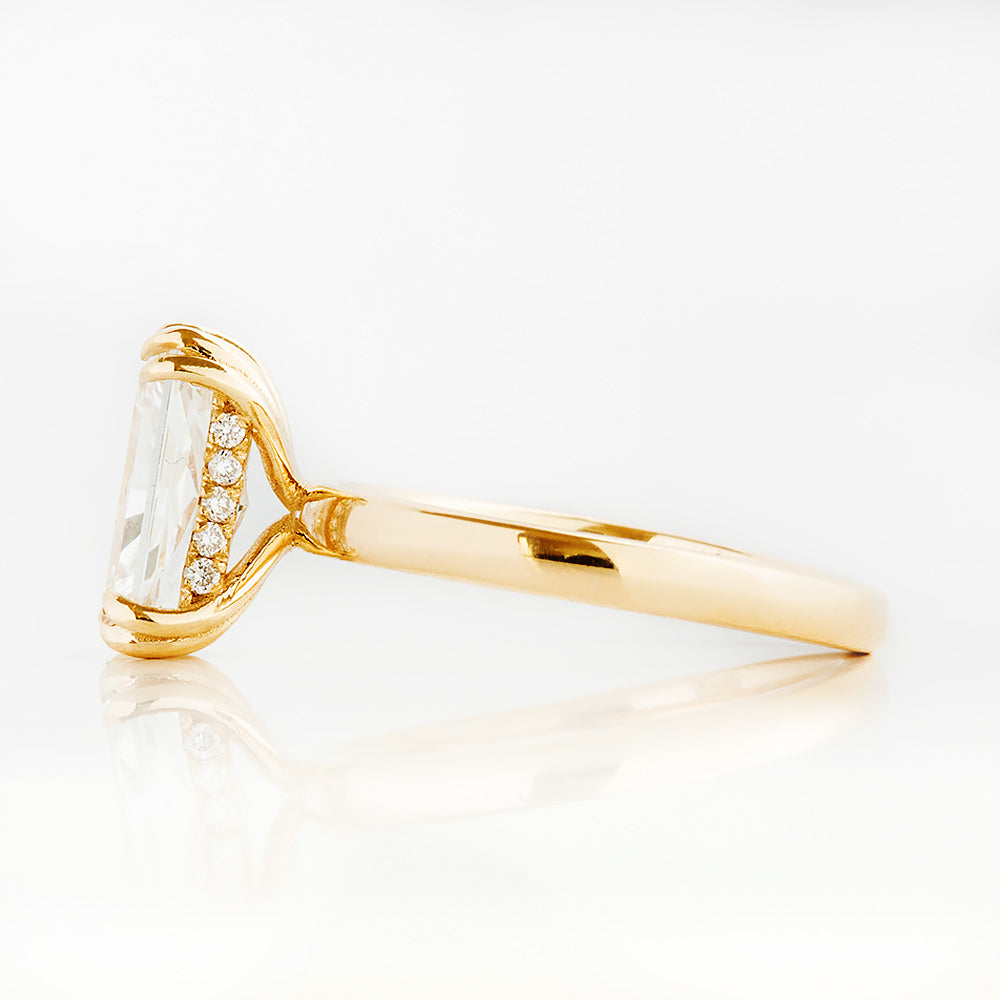 Jolindie, Hidden Halo Radiant cut Lab Diamond Ring