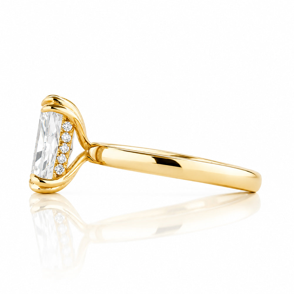 Jolindie, Hidden Halo Radiant cut Lab Diamond Ring - Victoria's Jewellery