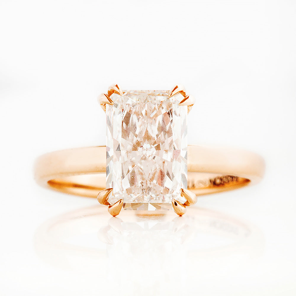 Jolindie, Hidden Halo Radiant cut Lab Diamond Ring
