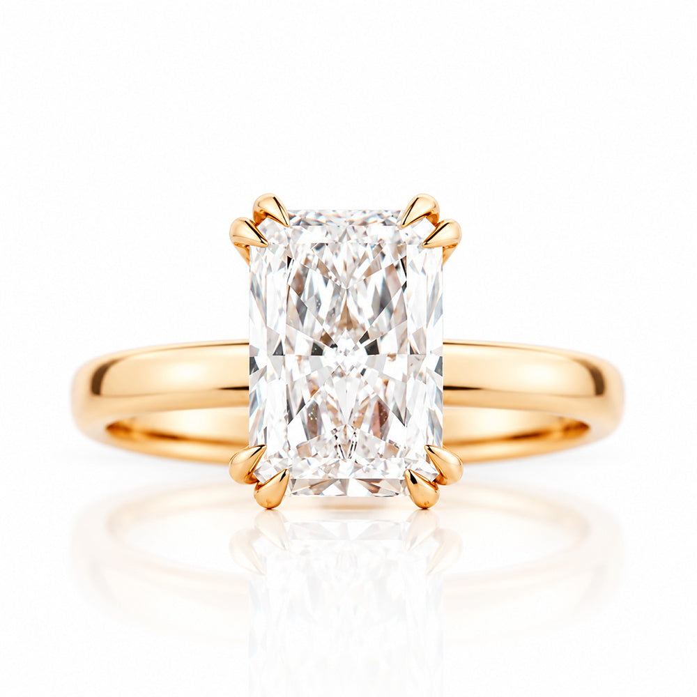 Jolindie, Hidden Halo Radiant cut Lab Diamond Ring - Victoria's Jewellery