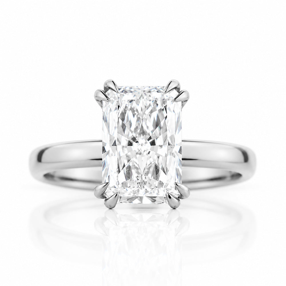 Jolindie, Hidden Halo Radiant cut Lab Diamond Ring - Victoria's Jewellery