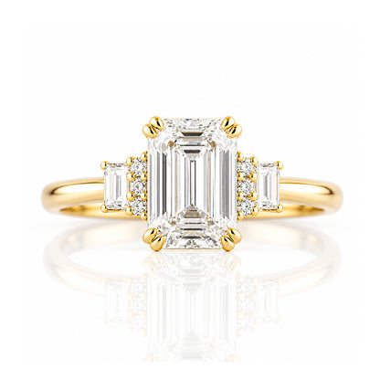 Faith, an Emerald cut Vintage Style Lab Diamond Ring - Victoria's Jewellery
