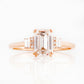 Faith, an Emerald cut Vintage Style Lab Diamond Ring