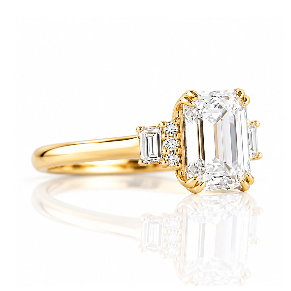 Faith, an Emerald cut Vintage Style Lab Diamond Ring - Victoria's Jewellery