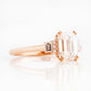 Faith, an Emerald cut Vintage Style Lab Diamond Ring