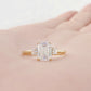 Faith, an Emerald cut Vintage Style Lab Diamond Ring