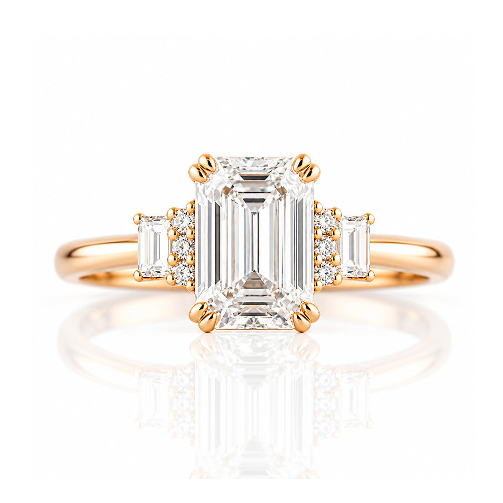 Faith, an Emerald cut Vintage Style Lab Diamond Ring - Victoria's Jewellery