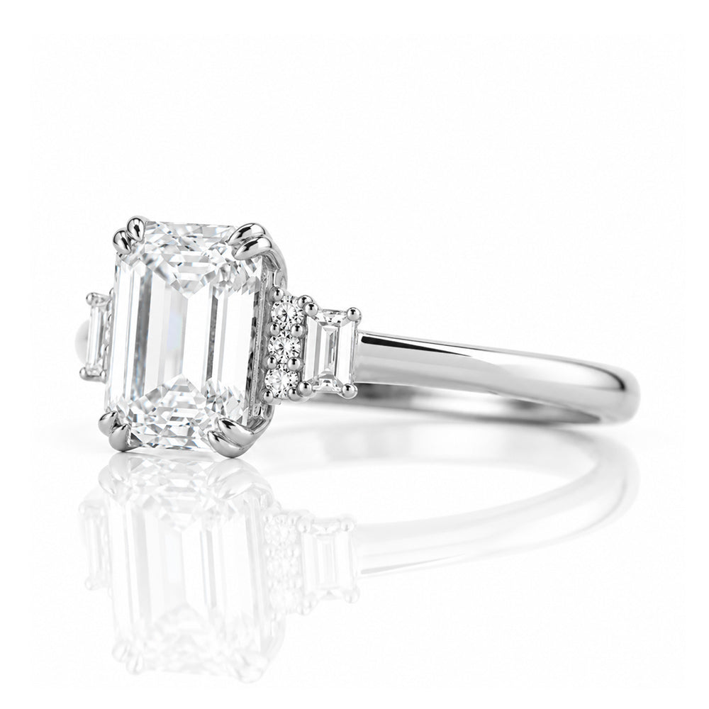 Faith, an Emerald cut Vintage Style Lab Diamond Ring - Victoria's Jewellery