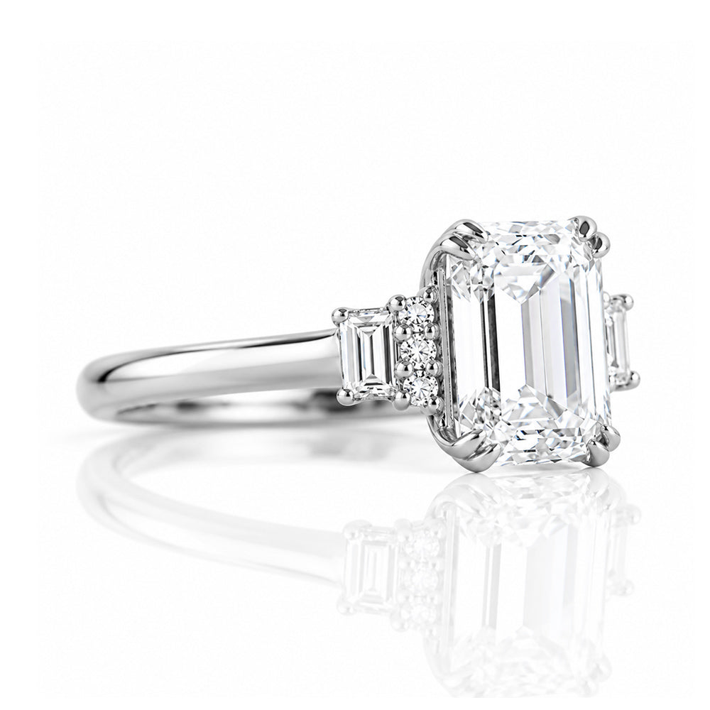Faith, an Emerald cut Vintage Style Lab Diamond Ring - Victoria's Jewellery