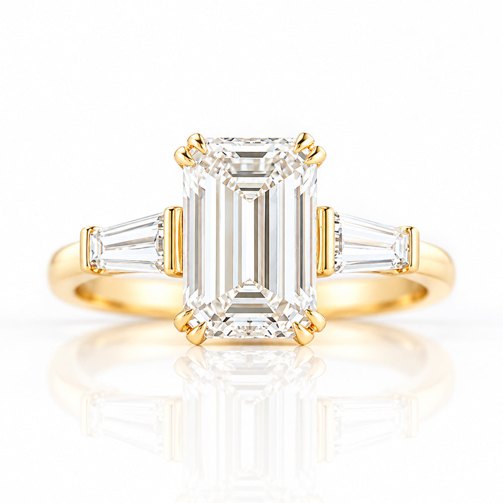 Carmen, an Emerald cut Trilogy Ring - Victoria's Jewellery
