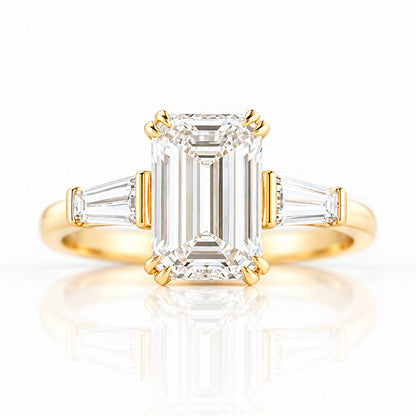 Carmen, an Emerald cut Trilogy Ring - Victoria's Jewellery