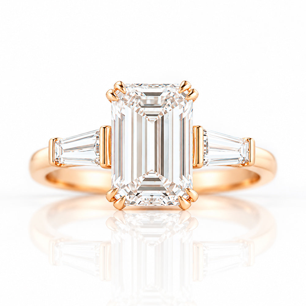 Carmen, an Emerald cut Trilogy Ring - Victoria's Jewellery