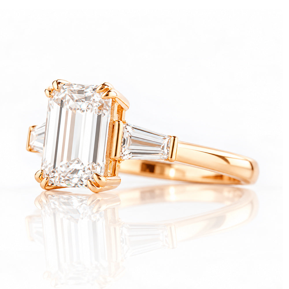 Carmen, an Emerald cut Trilogy Ring - Victoria's Jewellery