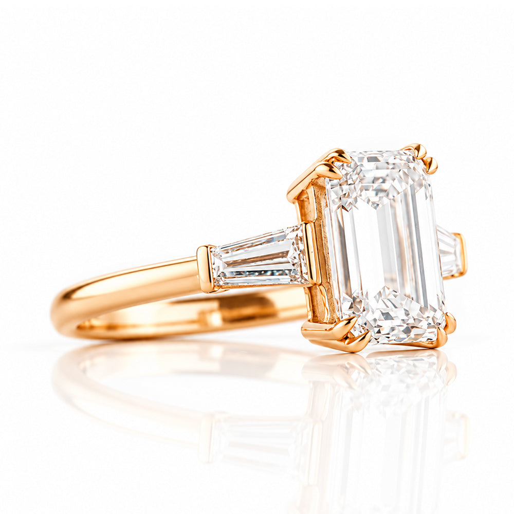 Carmen, an Emerald cut Trilogy Ring - Victoria's Jewellery