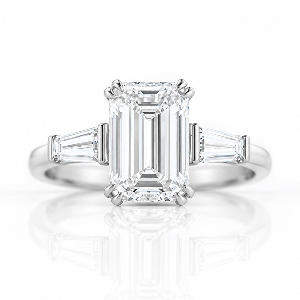 Carmen, an Emerald cut Trilogy Ring - Victoria's Jewellery