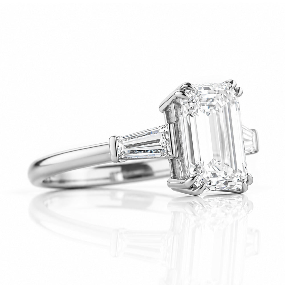 Carmen, an Emerald cut Trilogy Ring - Victoria's Jewellery