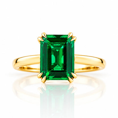 Esme, Lab Emerald Solitaire Ring