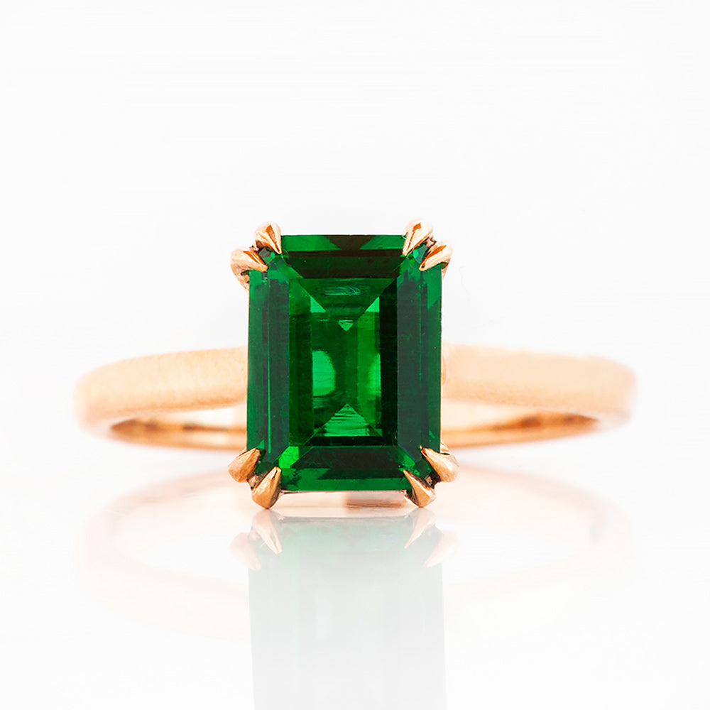 Esme, Lab Emerald Solitaire Ring