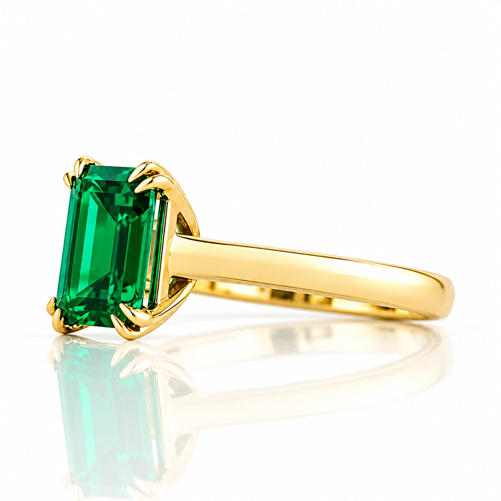 Esme, Lab Emerald Solitaire Ring