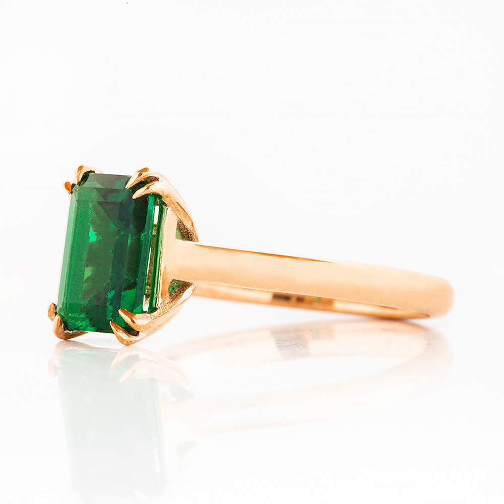 Esme, Lab Emerald Solitaire Ring