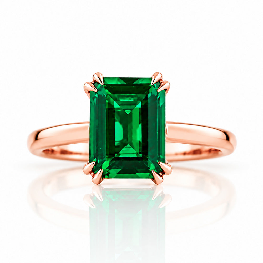 Esme, Lab Emerald Solitaire Ring