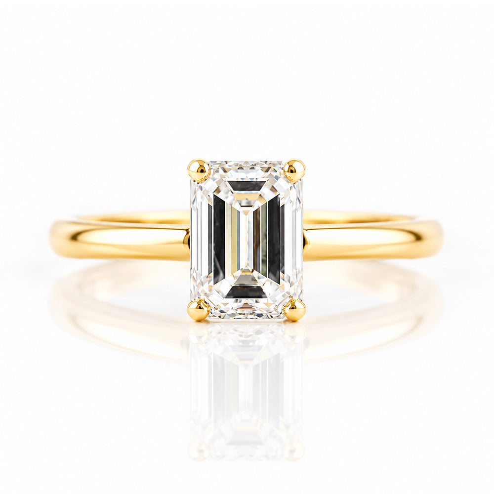 Mari, an Emerald cut Lab Diamond Solitaire Ring - Victoria's Jewellery