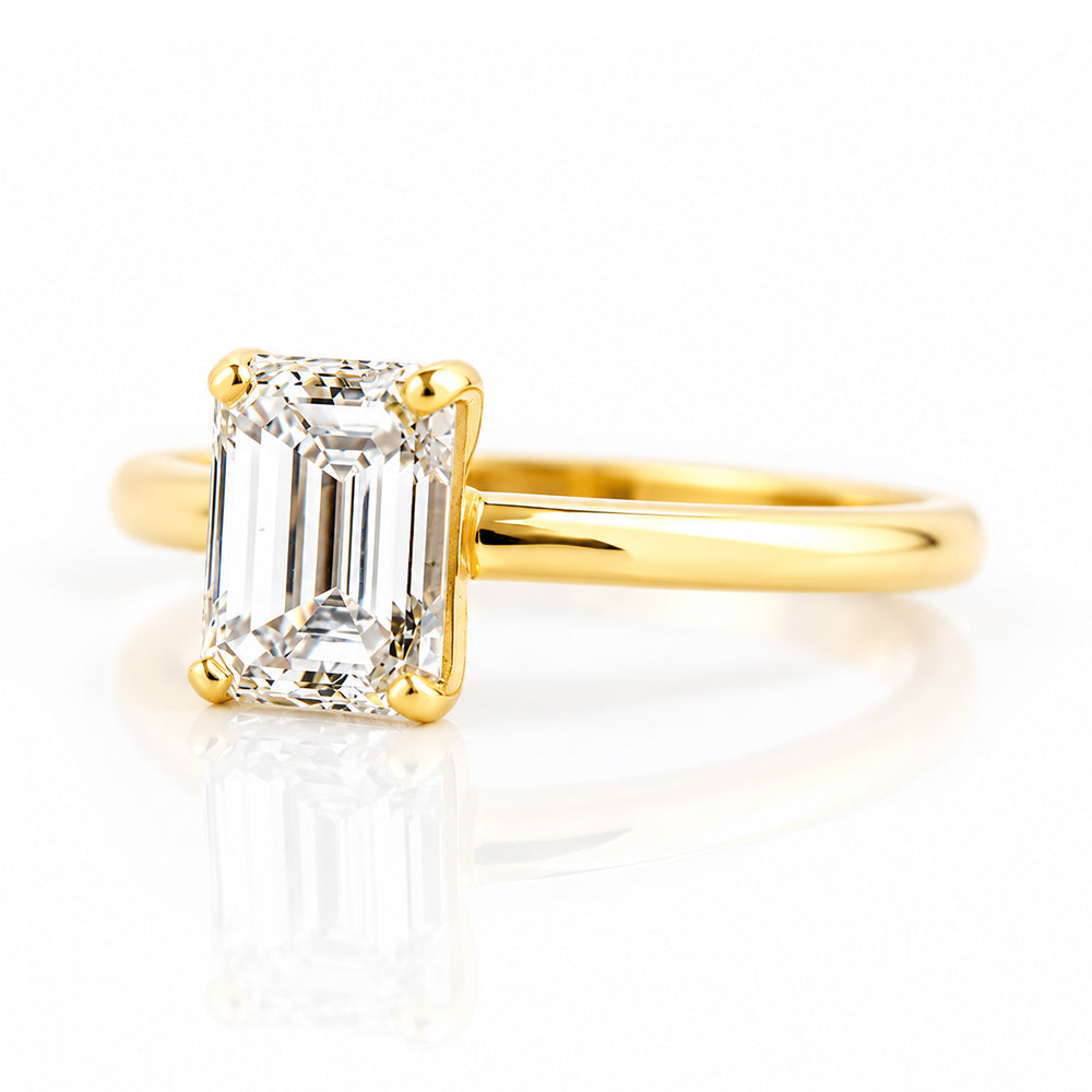 Mari, an Emerald cut Lab Diamond Solitaire Ring - Victoria's Jewellery