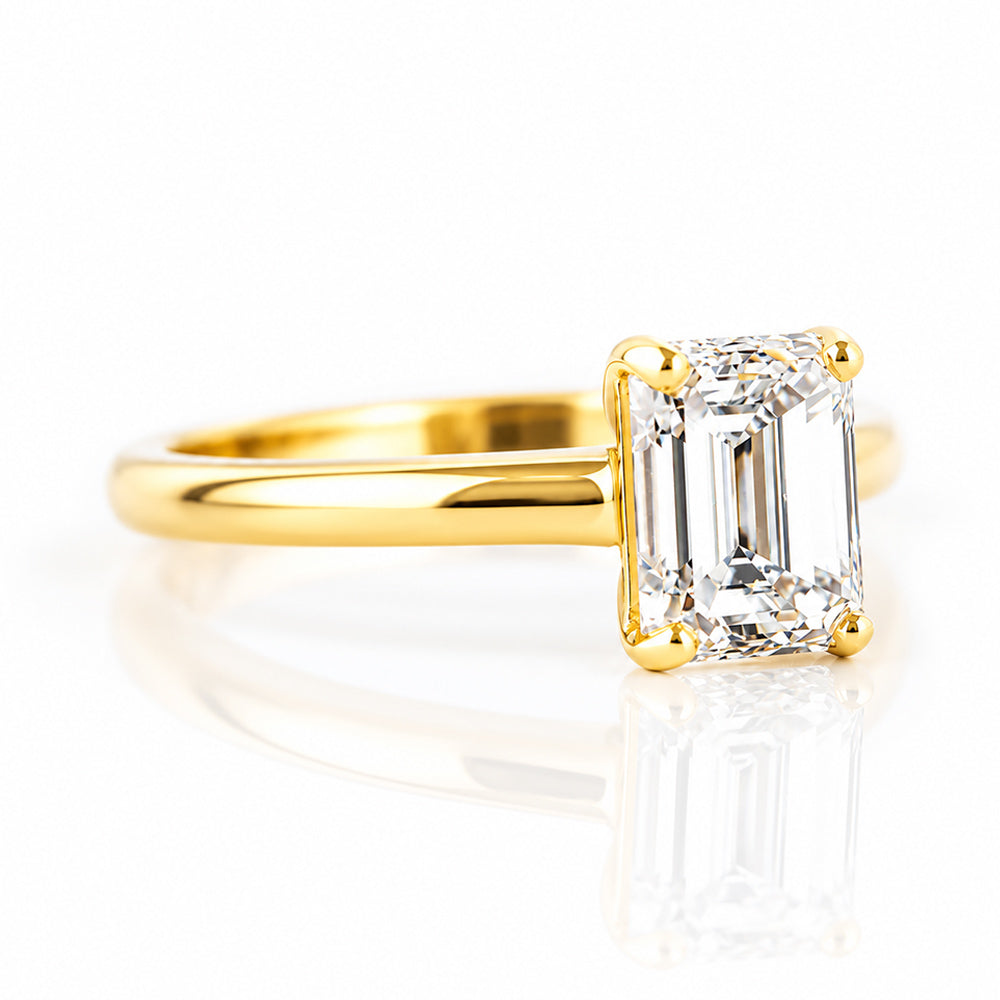 Mari, an Emerald cut Lab Diamond Solitaire Ring - Victoria's Jewellery