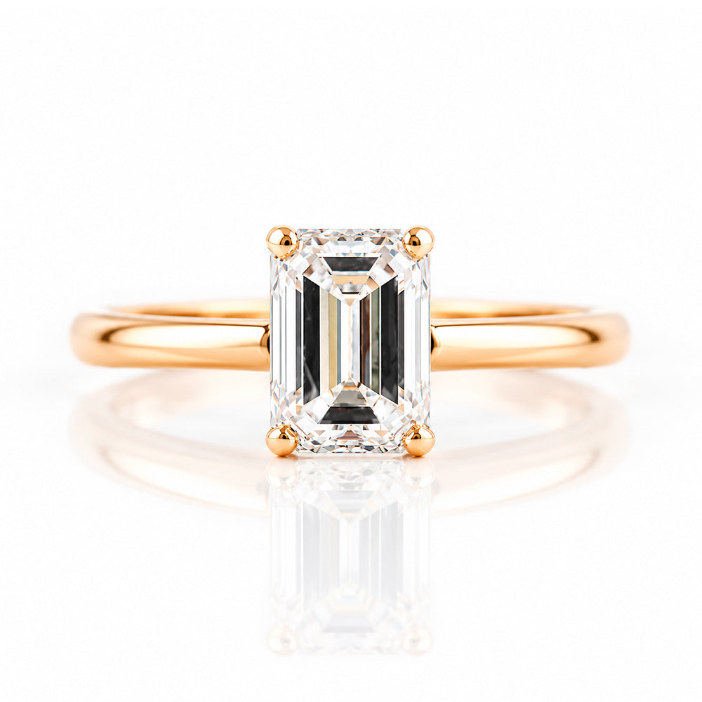 Mari, an Emerald cut Lab Diamond Solitaire Ring - Victoria's Jewellery