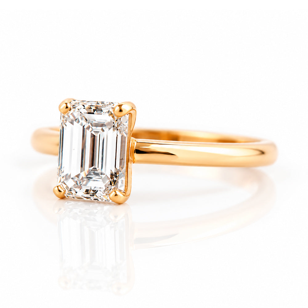 Mari, an Emerald cut Lab Diamond Solitaire Ring - Victoria's Jewellery