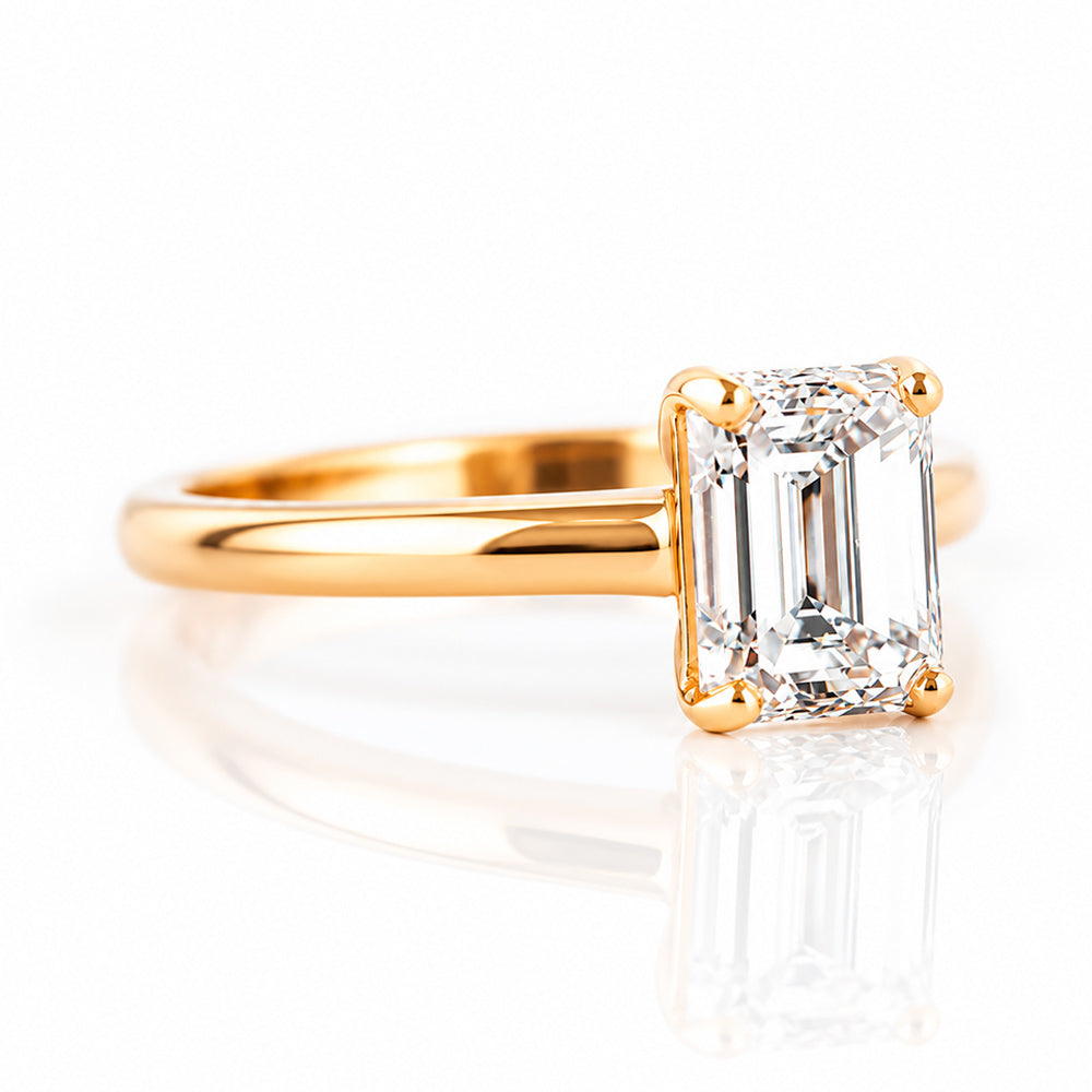 Mari, an Emerald cut Lab Diamond Solitaire Ring - Victoria's Jewellery