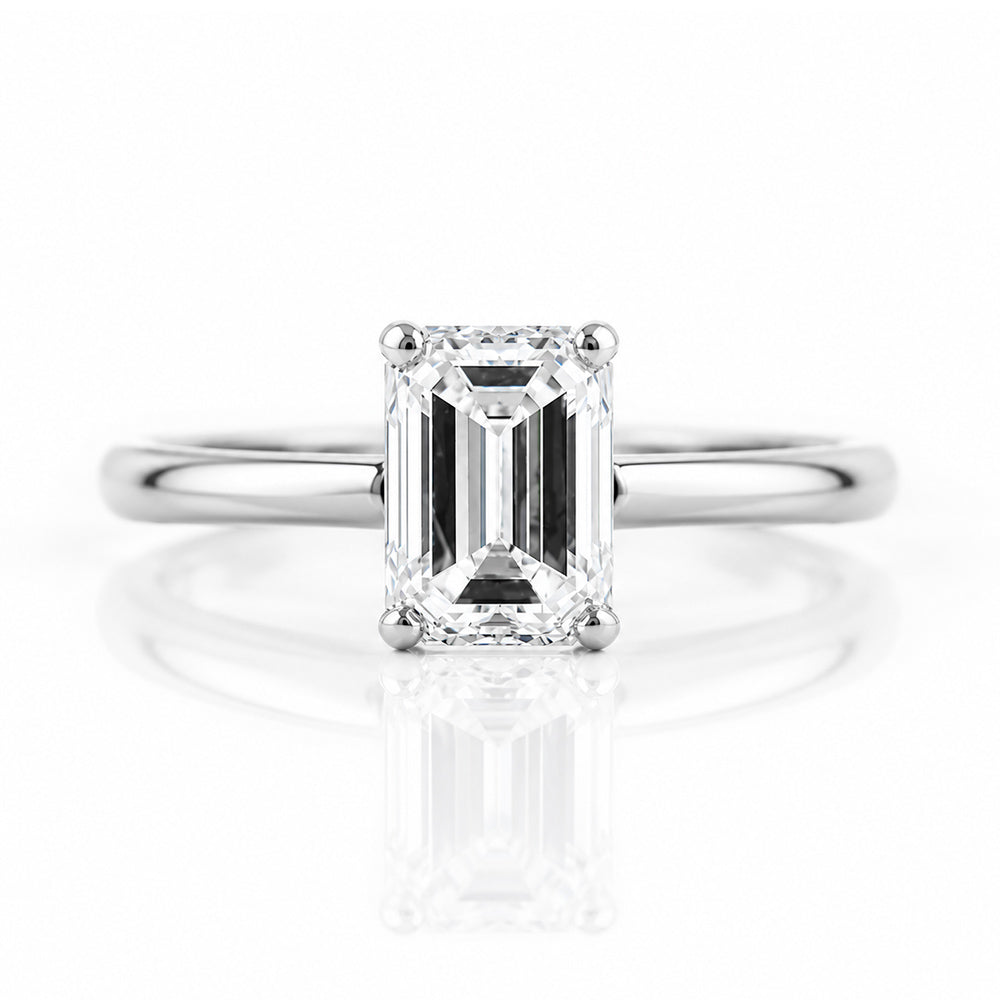 Mari, an Emerald cut Lab Diamond Solitaire Ring - Victoria's Jewellery
