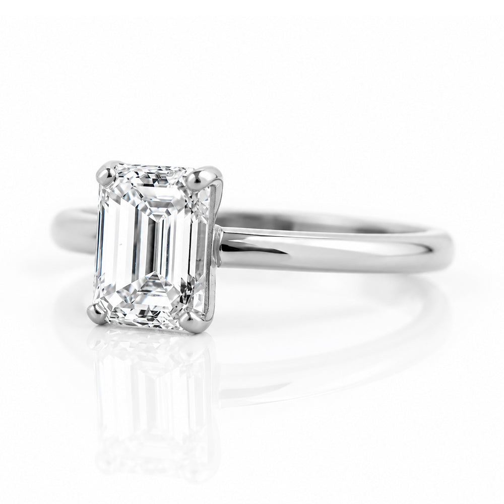 Mari, an Emerald cut Lab Diamond Solitaire Ring - Victoria's Jewellery