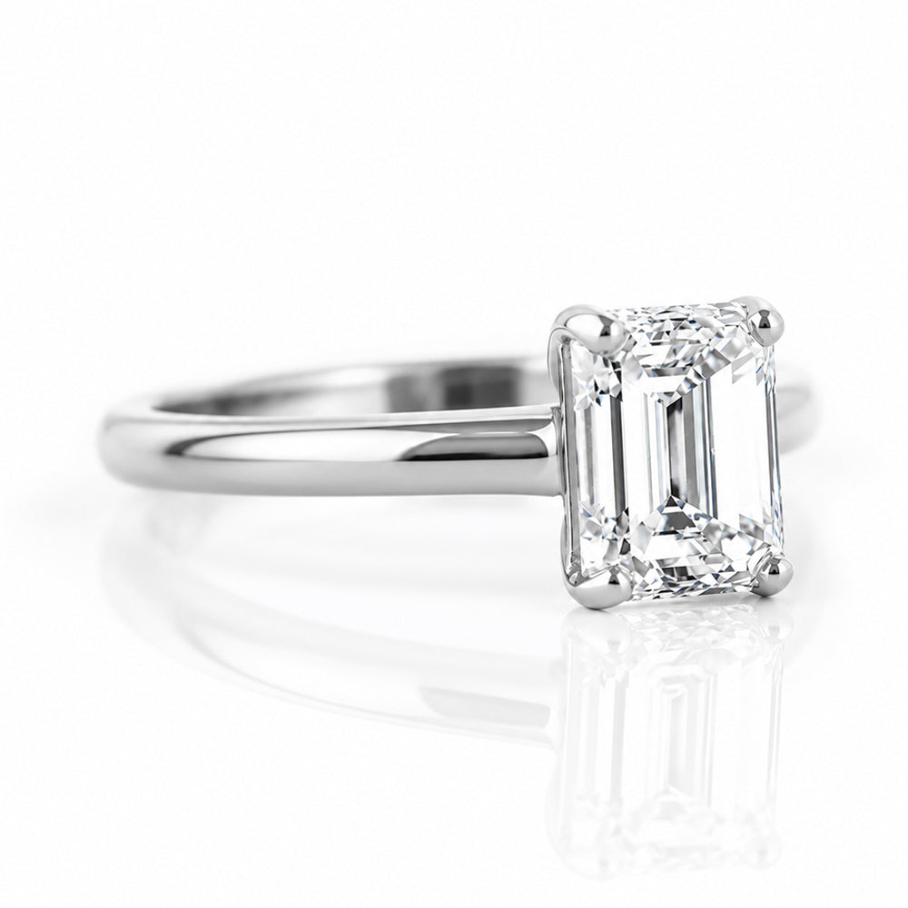 Mari, an Emerald cut Lab Diamond Solitaire Ring - Victoria's Jewellery