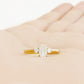 Emerald cut Diamond Trilogy Engagement Ring in Yellow Gold - Victoria's Jewellery