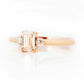 Emerald cut Diamond Trilogy Engagement Ring in Rose Gold - Victoria's Jewellery
