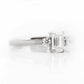 Emerald cut Diamond Trilogy Engagement Ring in White Gold - Victoria's Jewellery