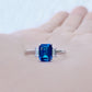Lisa, London Blue Topaz and Lab Diamond Ring