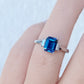 Lisa, London Blue Topaz and Lab Diamond Ring