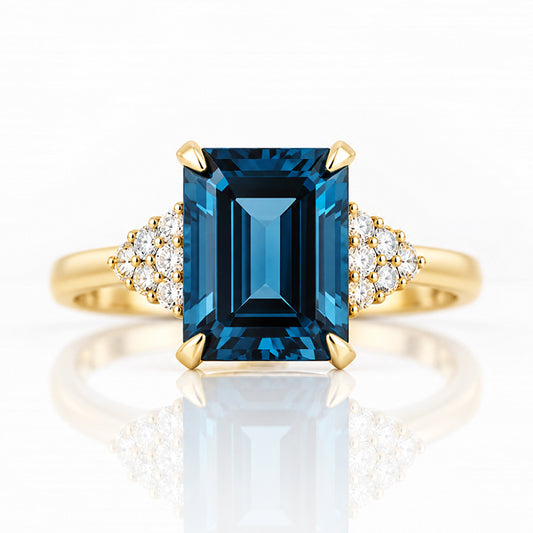 Zandri, a London Blue Topaz and Diamond Ring - Victoria's Jewellery