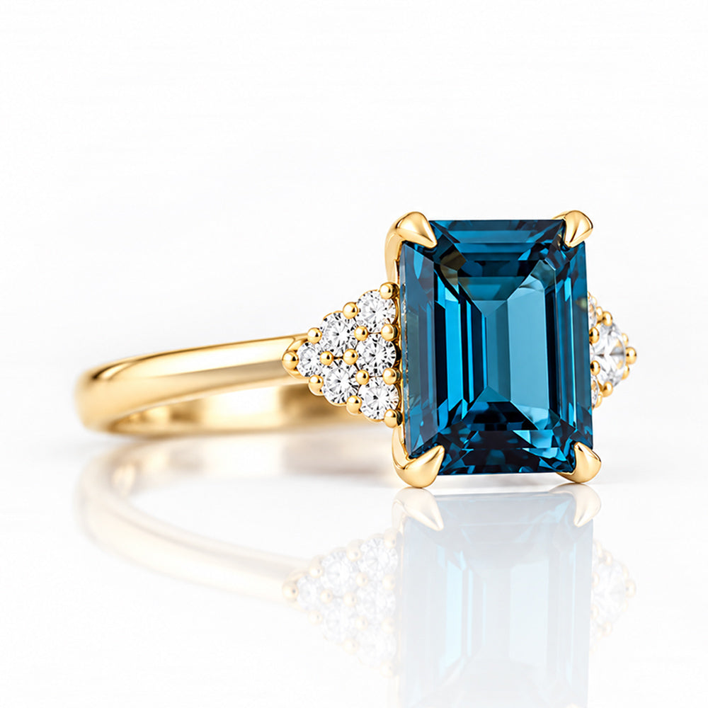 Zandri, a London Blue Topaz and Diamond Ring - Victoria's Jewellery