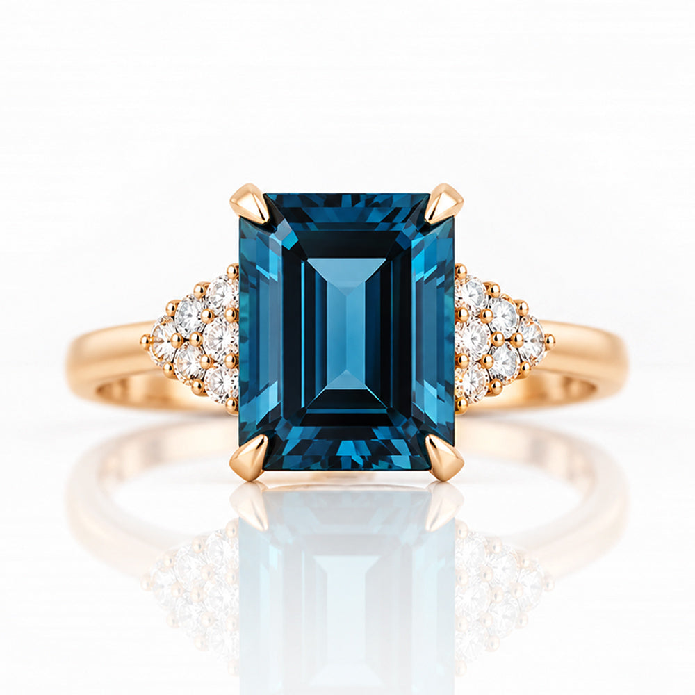 Zandri, a London Blue Topaz and Diamond Ring - Victoria's Jewellery