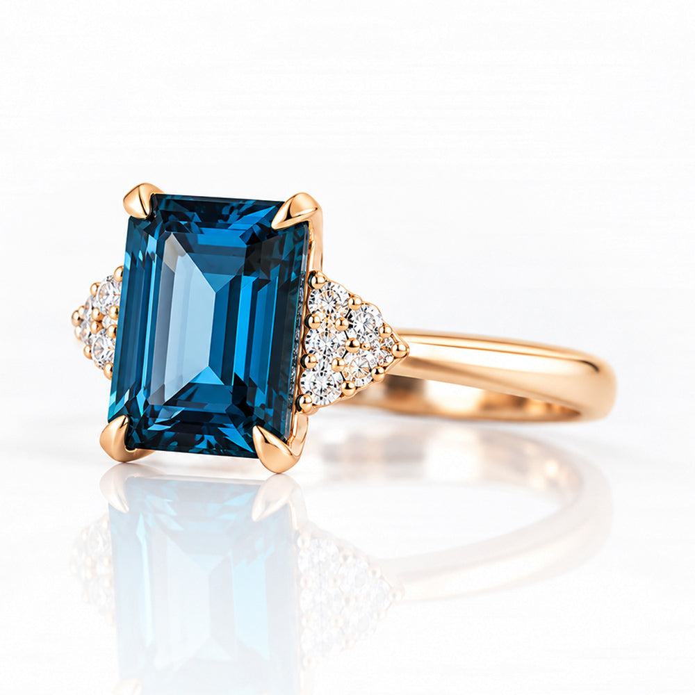 Zandri, a London Blue Topaz and Diamond Ring - Victoria's Jewellery