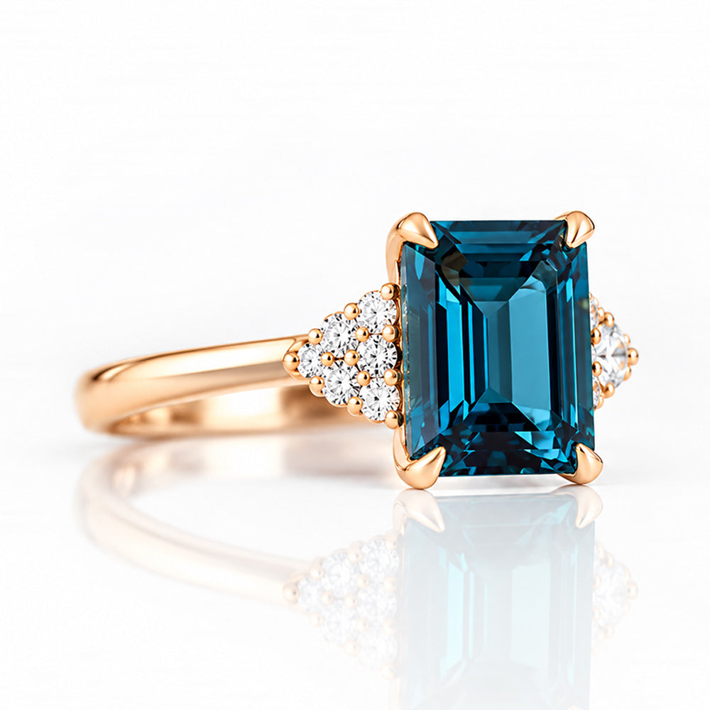 Zandri, a London Blue Topaz and Diamond Ring - Victoria's Jewellery
