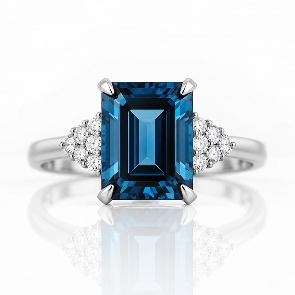 Zandri, a London Blue Topaz and Diamond Ring - Victoria's Jewellery