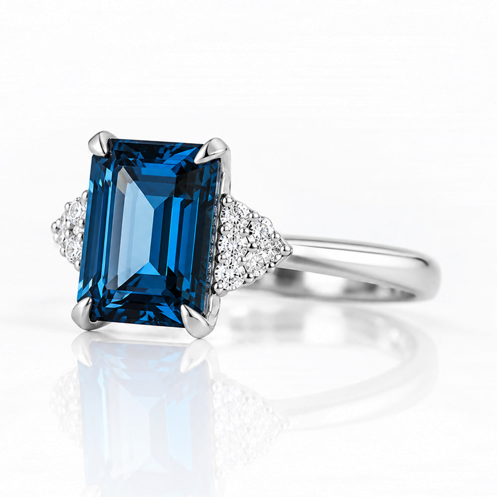 Zandri, a London Blue Topaz and Diamond Ring - Victoria's Jewellery