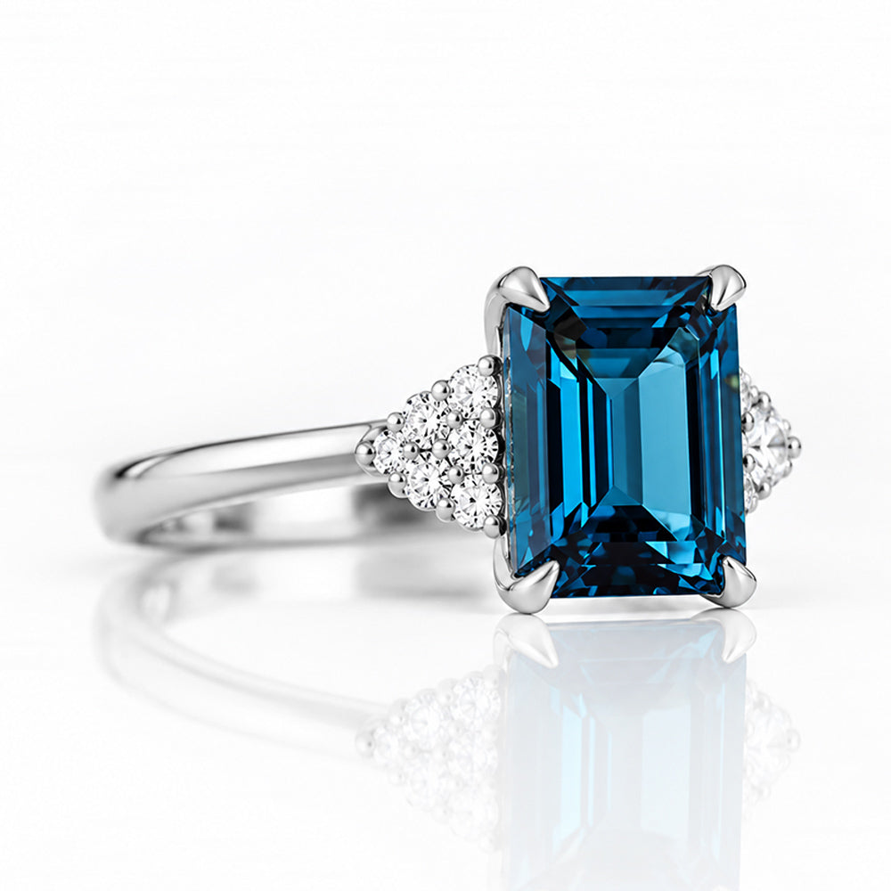 Zandri, a London Blue Topaz and Diamond Ring - Victoria's Jewellery