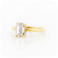 Emerald cut Moissanite Solitaire Engagement Ring - Victoria's Jewellery