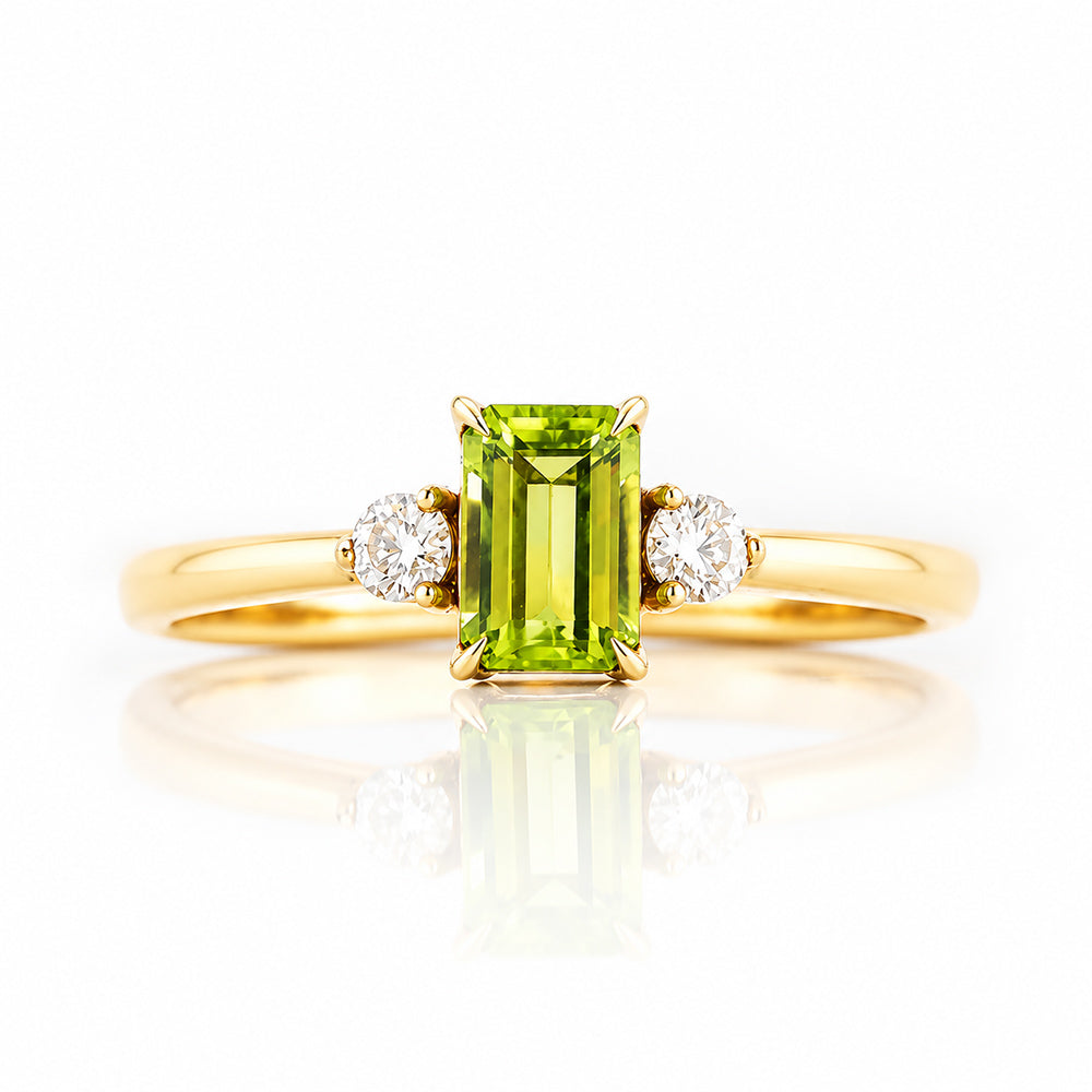 The Bea Ring, Peridot and Diamond - Victoria's Jewellery